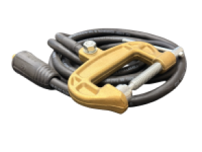 500 A Bronze C-Clamp Work (Ground) Clamp with 10 Ft. Cable and DINSE 35 Connector