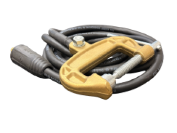 500 A Bronze C-Clamp Work (Ground) Clamp with 10 Ft. Cable and DINSE 35 Connector, view 1